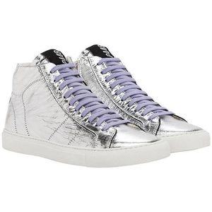 P448 Metallic Silver Star 2.0 Mid Top Sneakers